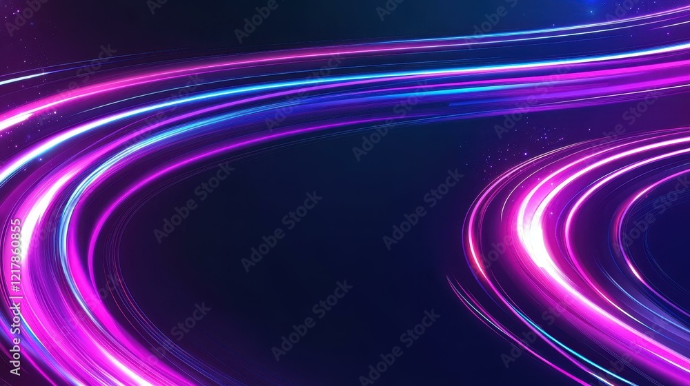 Experience highspeed motion with dynamic light trails in a dark, futuristic abstract design, perfect for posters. Experience highspeed motion with dynamic light trails in a dark, futuristic abstract design, perfect for posters.