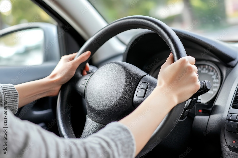 He constantly rushes. Detailed image of a young, bearded businessman in a suit, with a watch on, holding a steering wheel while standing in a traffic jam He constantly rushes. Detailed image of a young, bearded businessman in a suit, with a watch on, holding a steering wheel while standing in a traffic jam