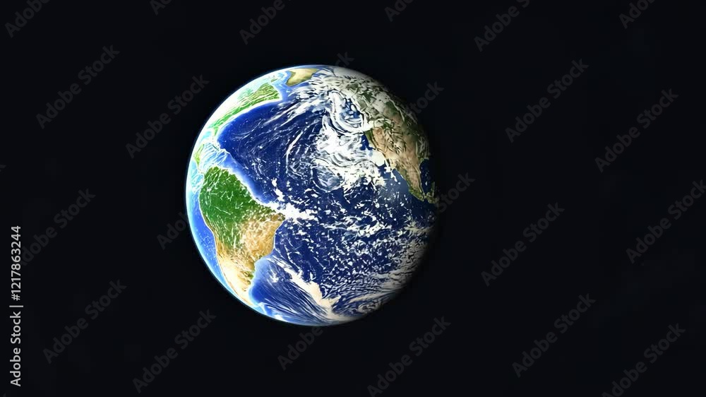 Blue and green planet Earth viewed from space against a black background showcasing the beauty of our world Blue and green planet Earth viewed from space against a black background showcasing the beauty of our world