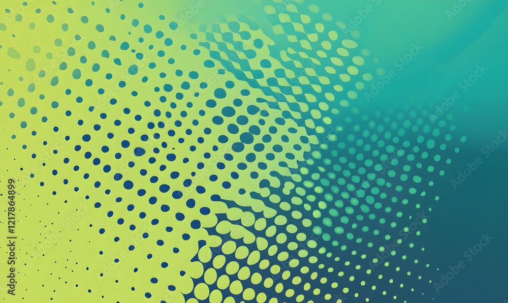 Naklejka premium A teal and lime green background with a halftone pattern, retro, simple,