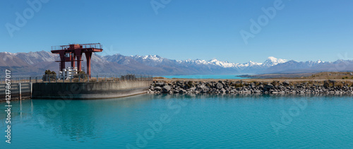 Tekapo B Power Station in lake Pukaki photo