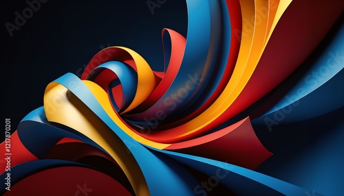 Wallpaper Mural Red, blue, and yellow abstract creations Torontodigital.ca