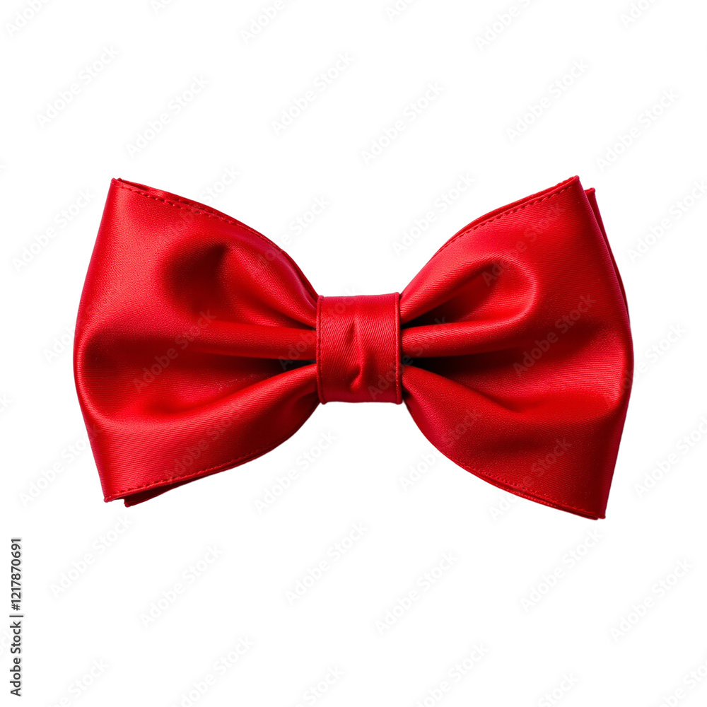 Red satin bow tie on white background Red satin bow tie on white background