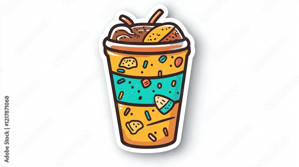 Wide Angle Takeaway Cup Sticker Centered Composition Wide Angle Takeaway Cup Sticker Centered Composition