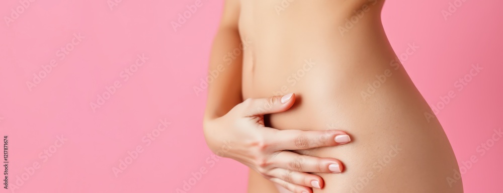 Obraz premium Elegant Body Image on Pink Background