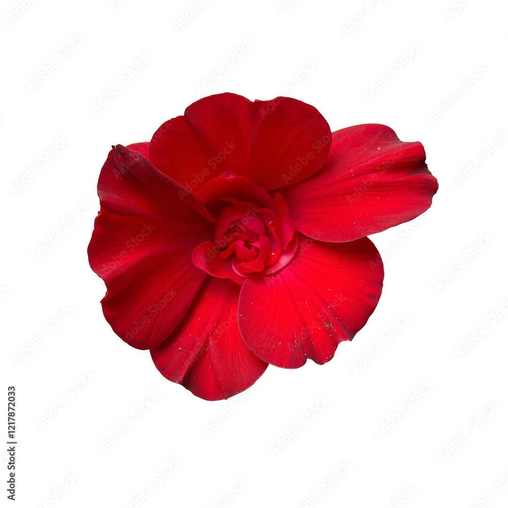 Single red rose petal on white background Single red rose petal on white background