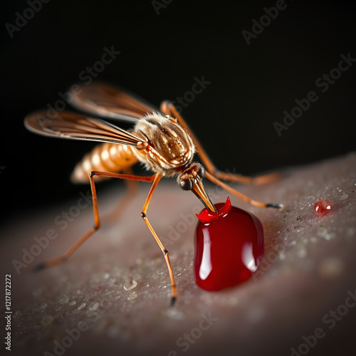 Mosquito sucking blood photo