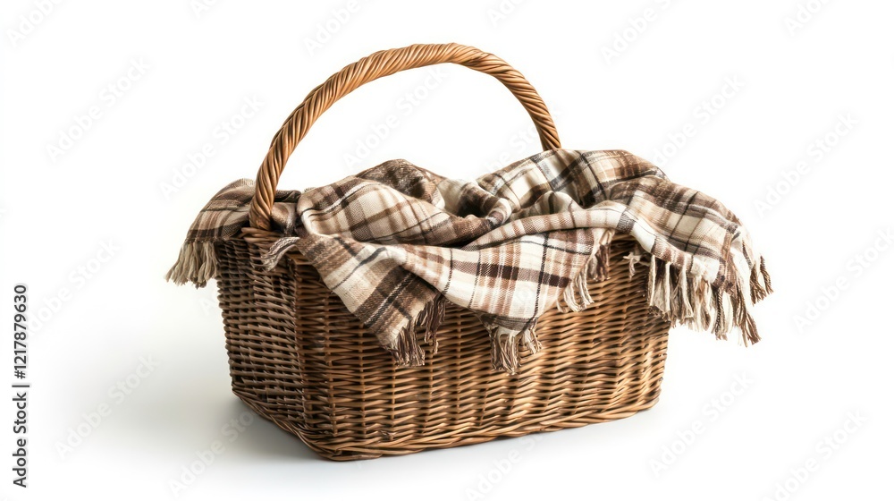 Picnic basket isolated on white background Picnic basket isolated on white background