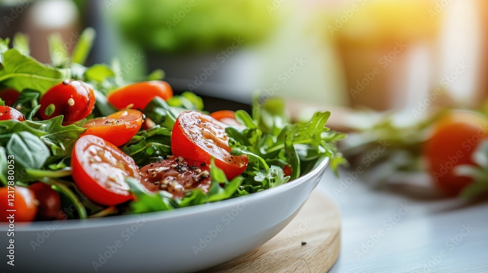 Fresh Healthy Meal Enjoyment in a Cozy Indoor Setting Fresh Healthy Meal Enjoyment in a Cozy Indoor Setting