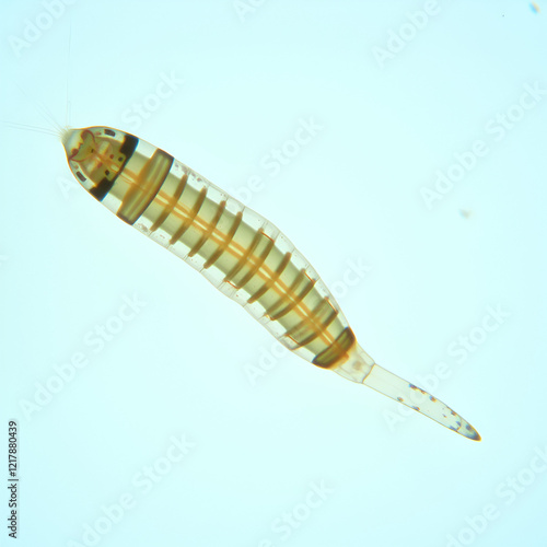 Polychaeta worm, possibly family Polynoidae under microscope, Phyllodocida Order. Marine, specimen found in Red Sea. photo