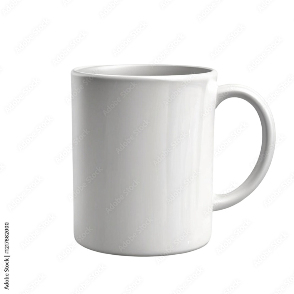 A single, blank white ceramic mug A single, blank white ceramic mug