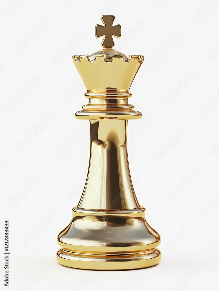 A golden chess piece suspended elegantly in the air A golden chess piece suspended elegantly in the air