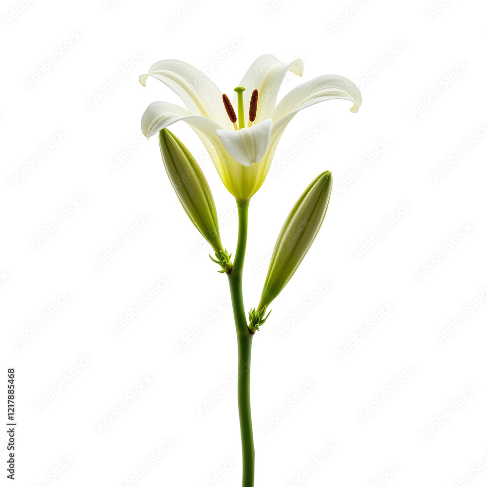 Obraz premium Single white lily symbolizing hope and renewal