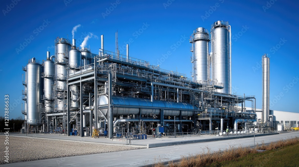 Fototapeta premium A clean and efficient pharmaceutical manufacturing plant.