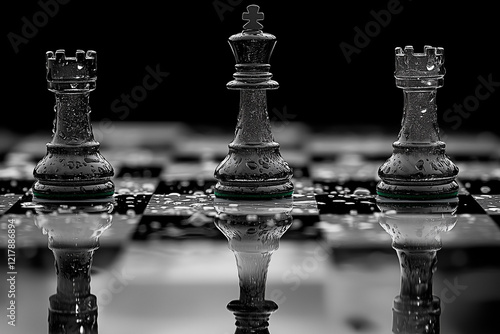 Business Strategy Concept Using Chess Pieces