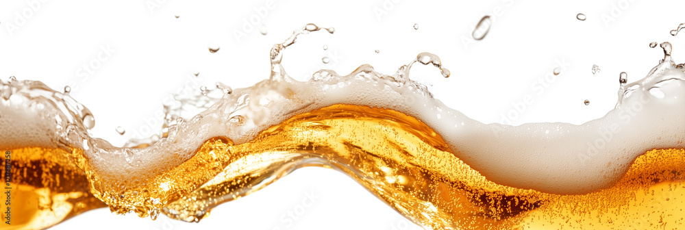 wave of beer isolated on white