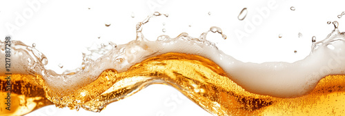 Obraz na płótnie wave of beer isolated on white w salonie