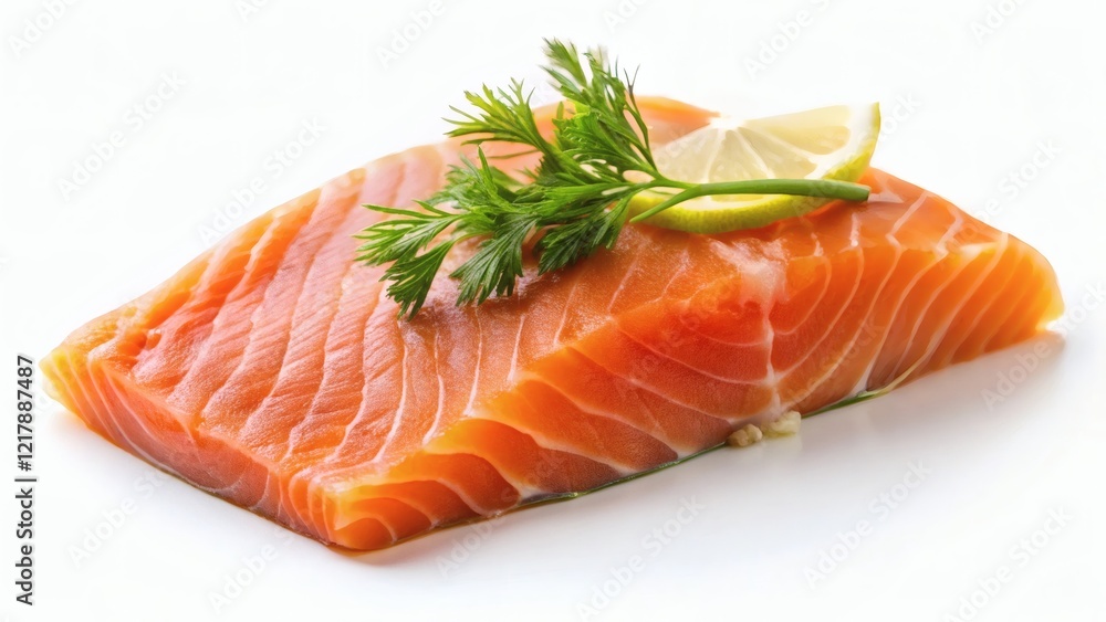 Slice of smoked salmon on a white background Slice of smoked salmon on a white background
