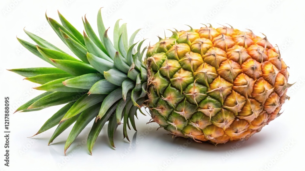 Whole pineapple on a white background  