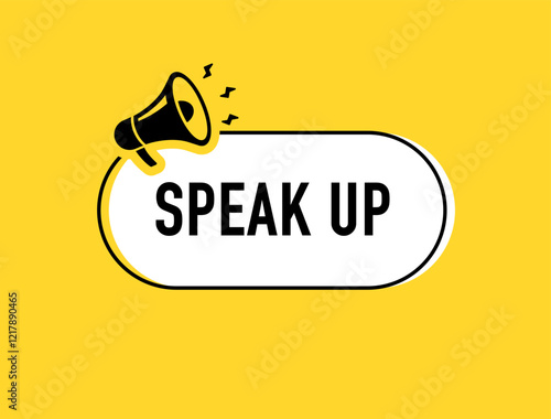 Megaphone with speak up speech bubble. Loudspeaker. Banner for business, marketing and advertising. Vector illustration.