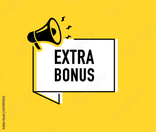 Megaphone with extra bonus speech bubble. Loudspeaker. Banner for business, marketing and advertising. Vector illustration.