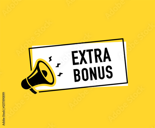 Megaphone with extra bonus speech bubble. Loudspeaker. Banner for business, marketing and advertising. Vector illustration.