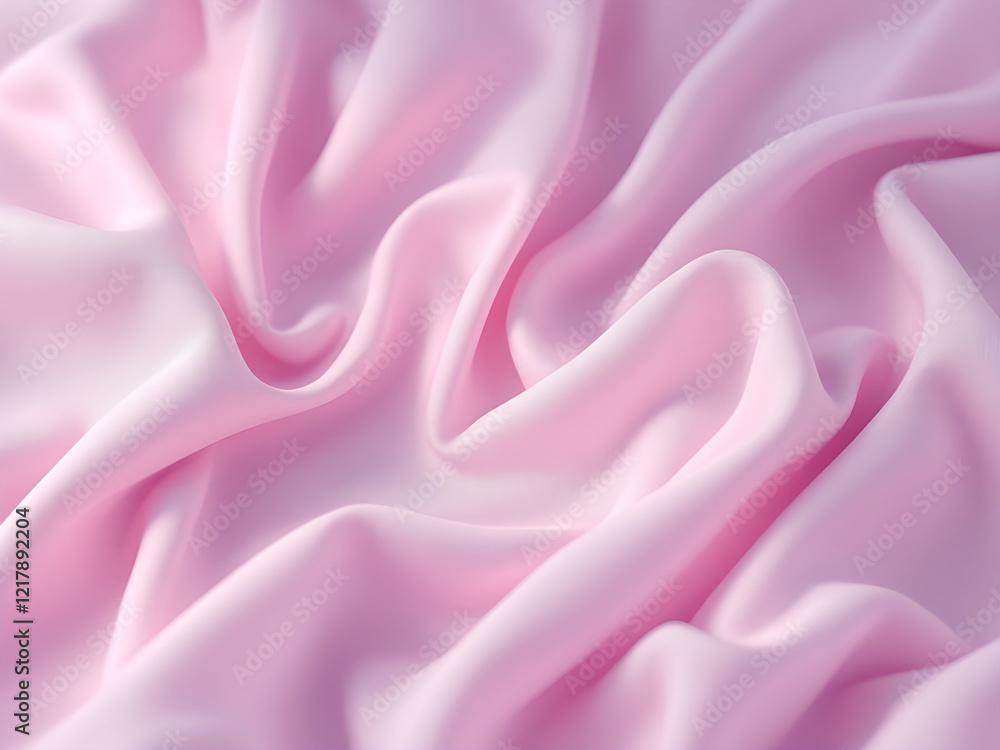 Obraz premium Elegant Pink Satin Fabric with Soft Folds and Smooth Luxurious Draped Texture