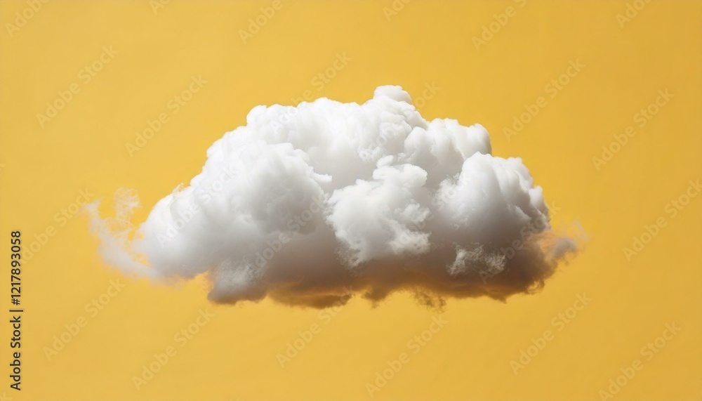 white cloud on a yellow background