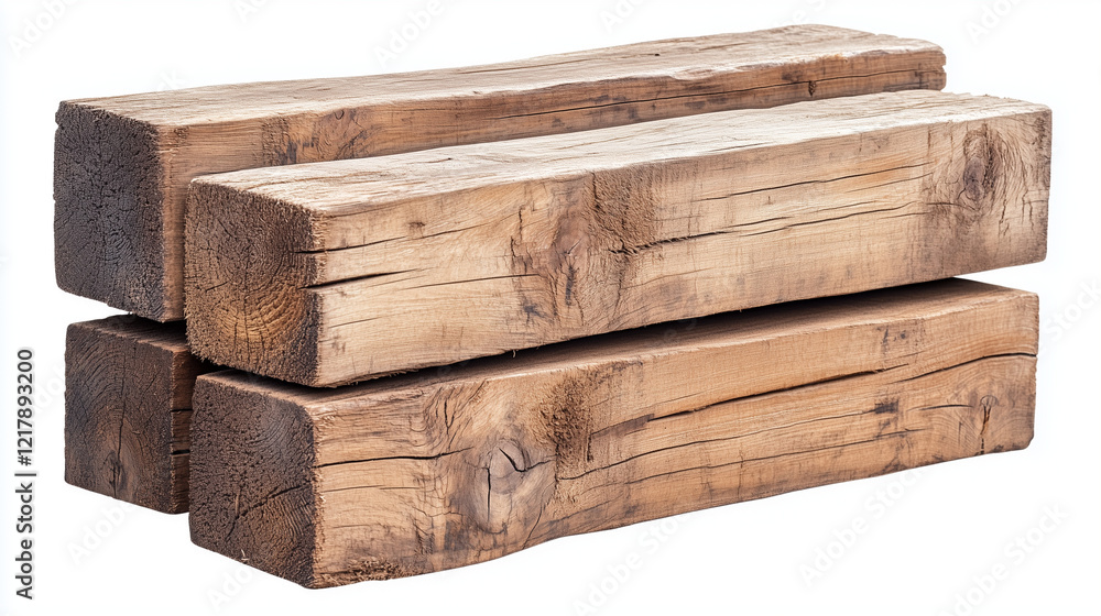 Fototapeta premium Stack of lumber isolated on white Background