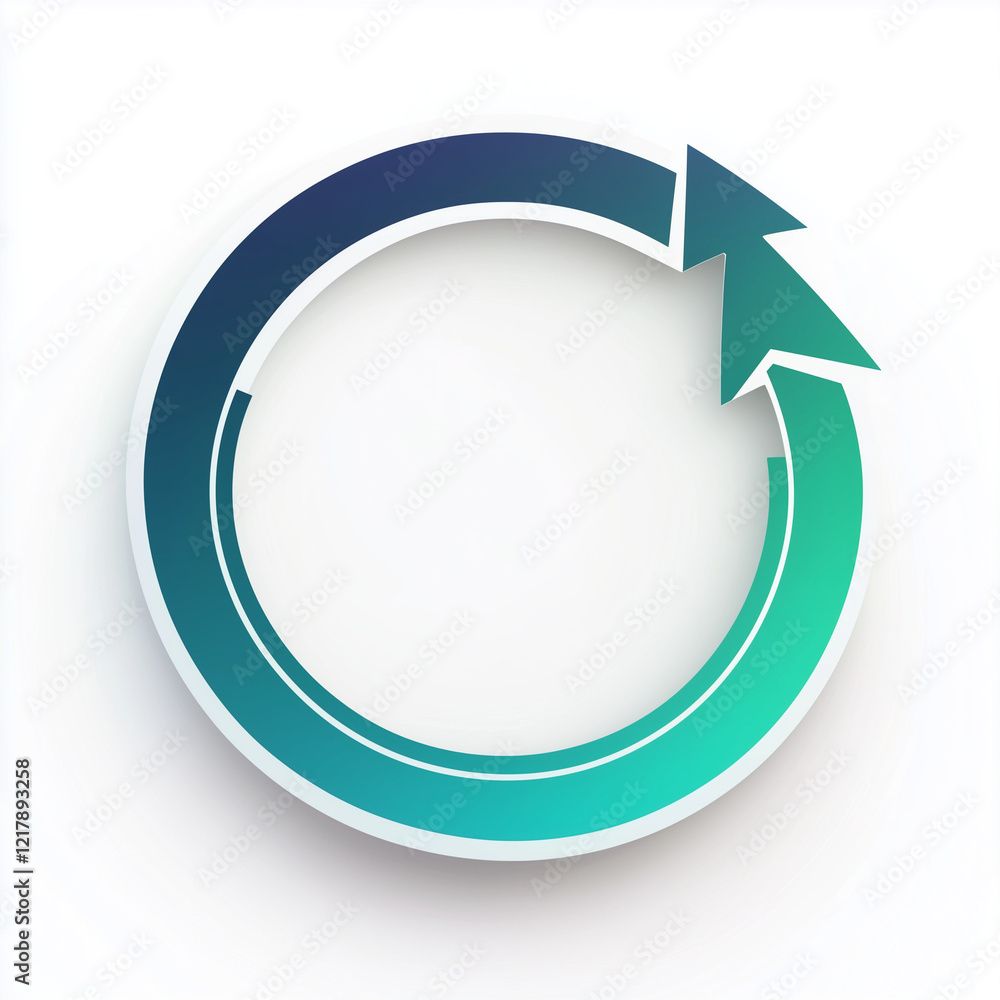 Circular arrows in gradient colors on white background Circular arrows in gradient colors on white background
