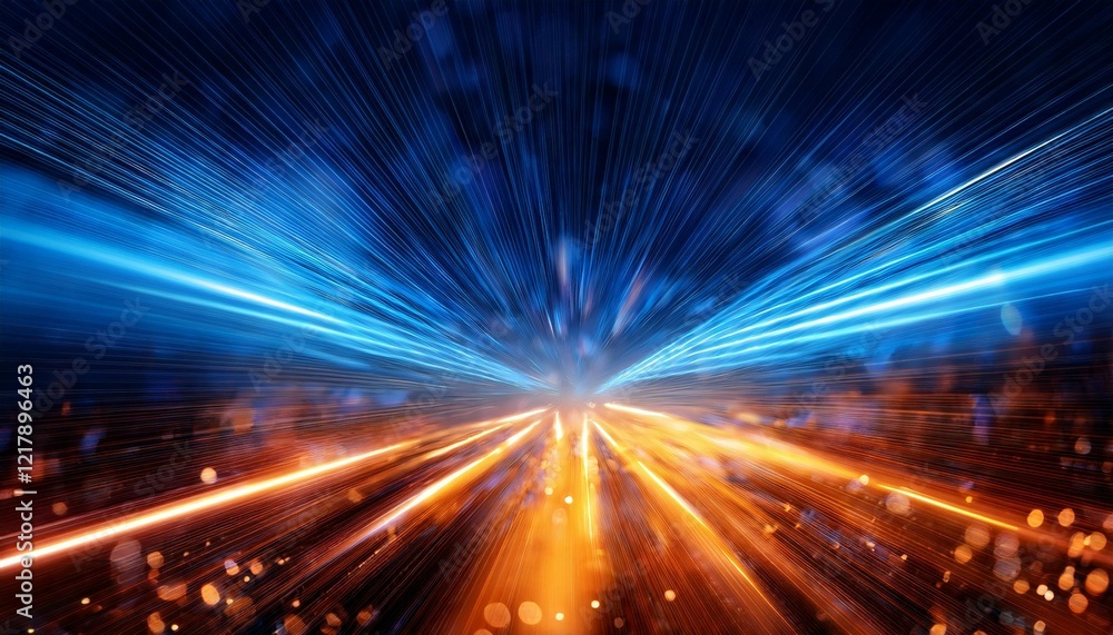 bright blue and orange lights create stunning abstract background bright blue and orange lights create stunning abstract background