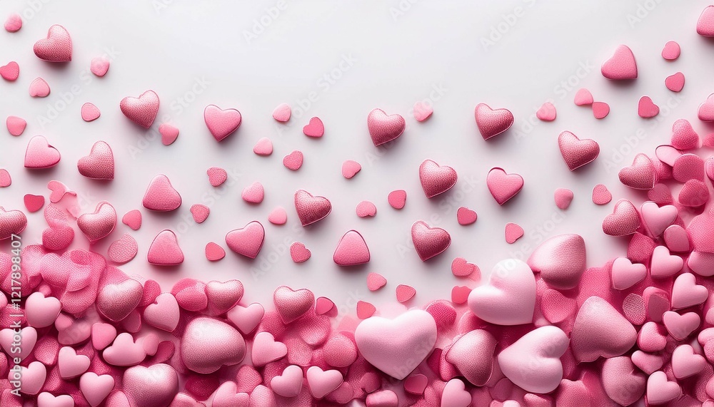 a white background filled with scattered pink hearts a white background filled with scattered pink hearts