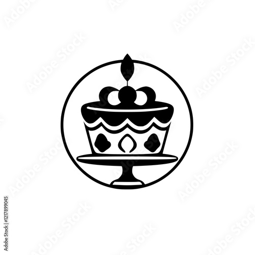 A delectable cake, perfect for birthdays, anniversaries, or any special occasion. This image showcases a beautifully decorated cake on a cake stand, ideal for bakeries, restaurants, and food blogs.