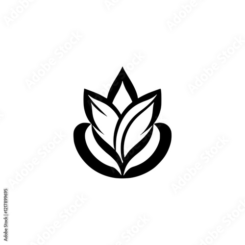 Elegant Botanical Leaf Design: Nature Inspired Logo, Vector Illustration, Eco Symbol