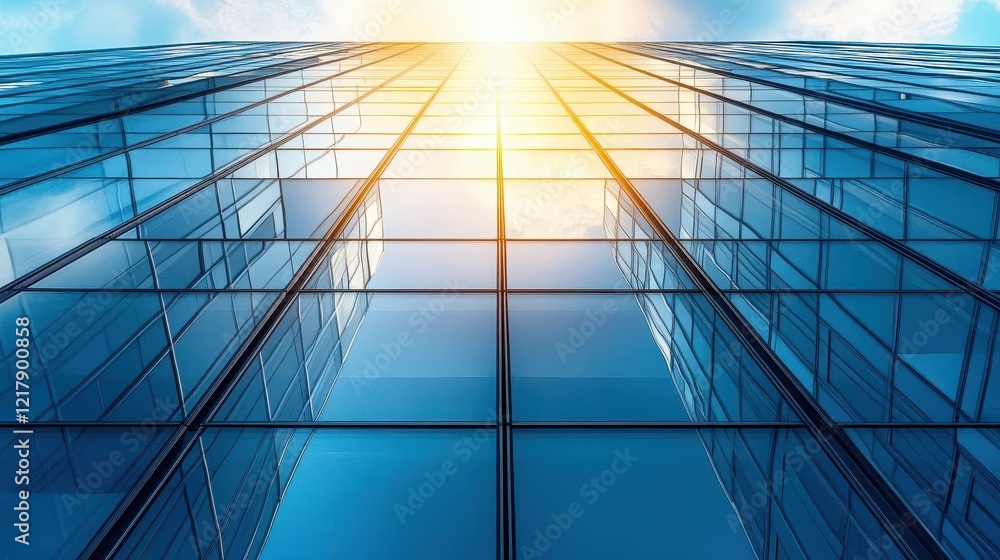 Fototapeta premium Glass and steel structure, close-up of sleek design, soft light reflecting off surfaces