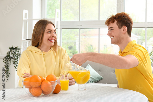 Happy young couple enjoying...