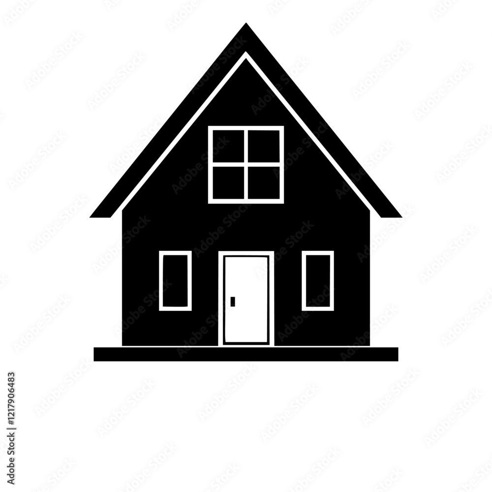 Simple House Icon: Black and White Minimalist Home Design Illustration. Perfect for real estate, architecture, and home-related projects. Simple House Icon: Black and White Minimalist Home Design Illustration. Perfect for real estate, architecture, and home-related projects.