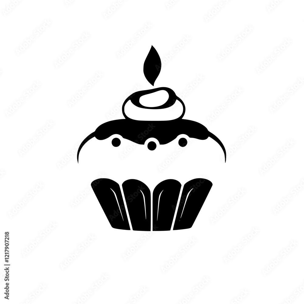 Scrumptious Cupcake with Candle: A Delightful Birthday Treat. Perfect for celebrations, this image evokes feelings of joy and sweetness. Scrumptious Cupcake with Candle: A Delightful Birthday Treat. Perfect for celebrations, this image evokes feelings of joy and sweetness.