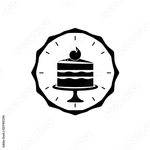 Cake Shop Logo: Delicious Pastry Design. Sweet Bakery Treat, Confectionery Symbol. Yummy Dessert Icon, Culinary Branding Graphic