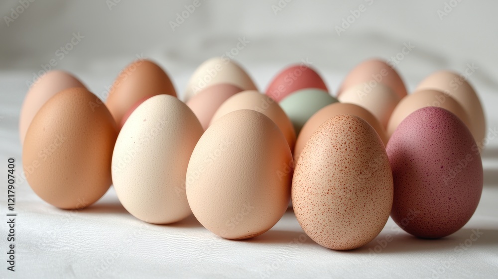 Vibrant collection of colorful easter eggs arranged on static surface for visual delight Vibrant collection of colorful easter eggs arranged on static surface for visual delight