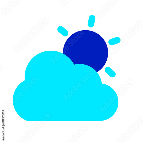 cloudy with sun duo tone icon