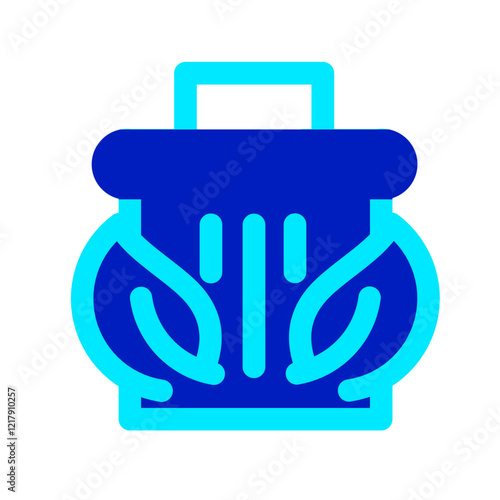 trashbin and leaf duo tone icon