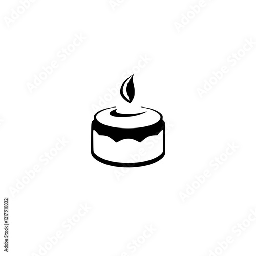 Candle Flame Icon: Simple, Elegant Design for Home Decor, Relaxation, and Peace. Perfect for minimalist aesthetics and vector graphics.