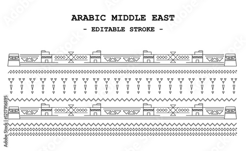 Saudi Arabia Riyadh Sadou cultural pattern, Editable Stroke	