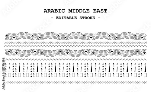 Saudi Arabia Riyadh Sadou cultural pattern, Editable Stroke	