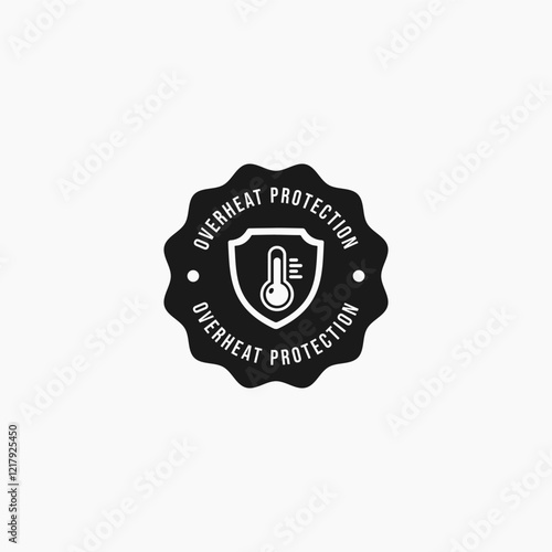 Overheat protection stamp vector isolated. Best overheat protection icon for product packaging design, print design, websites and more about Heat resistant product.