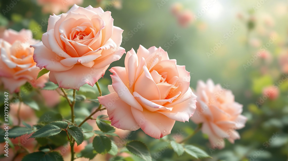 Close-up of beautiful apricot-colored roses. Ideal for floral, romantic, nature, or garden-themed visuals. Close-up of beautiful apricot-colored roses. Ideal for floral, romantic, nature, or garden-themed visuals.