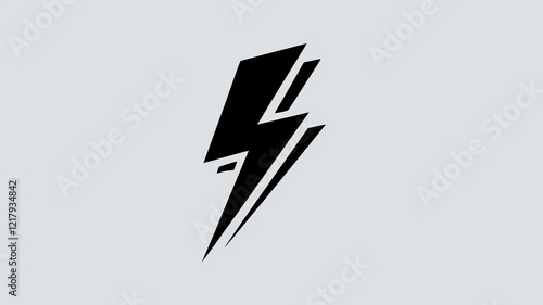 Free Download A sleek black lightning bolt graphic on a light background, symbolizing energy and power with sharp angles and dynamic shapes. - GFXLoad