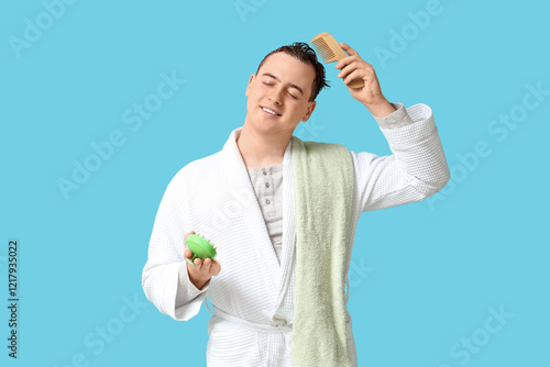 Young man with hair scalp m...