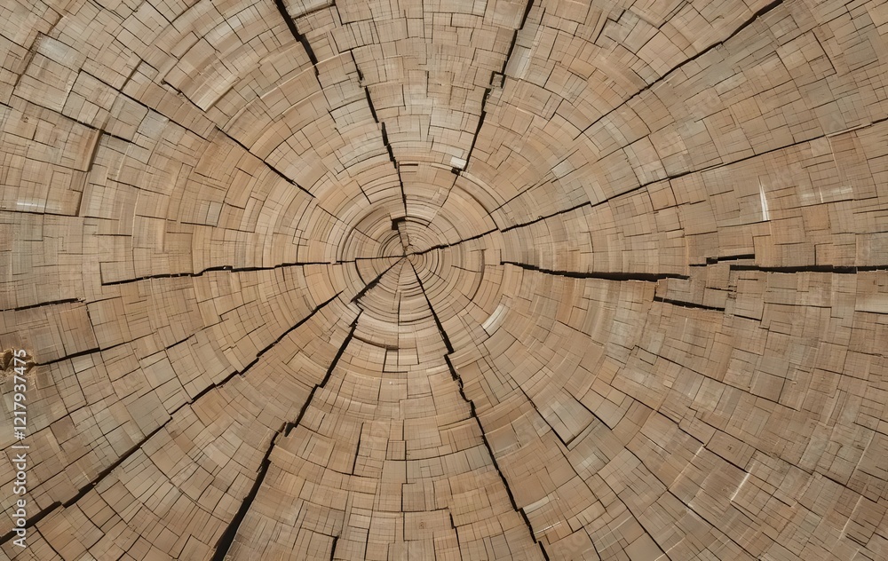 Fototapeta premium Tree Trunk Cross-Section: Nature and Texture